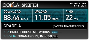 Speedtest results