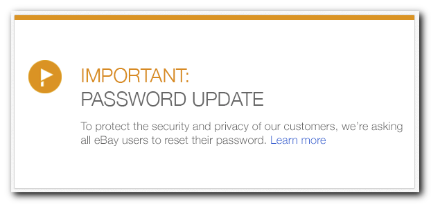 Ebay Change Your Password note