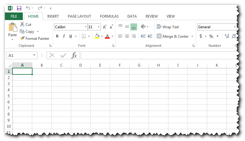 Excel window