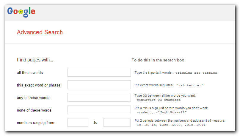 Google Advanced Search