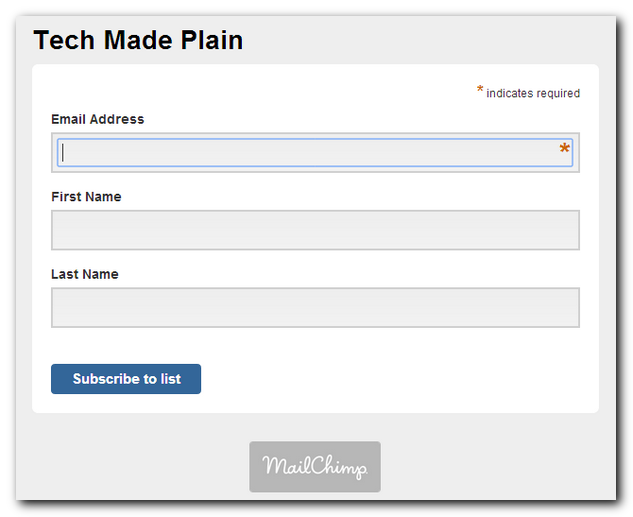 Embedded form in Mailchimp