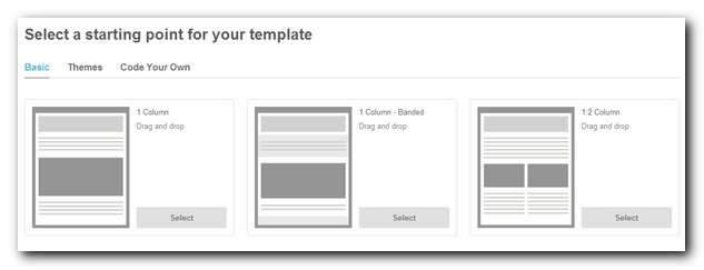 Template starting point in Mailchimp