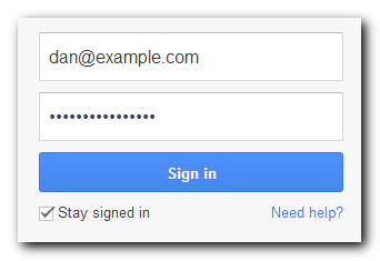 A login form 