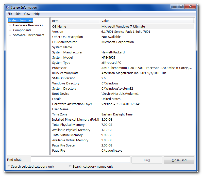 System Information GUI